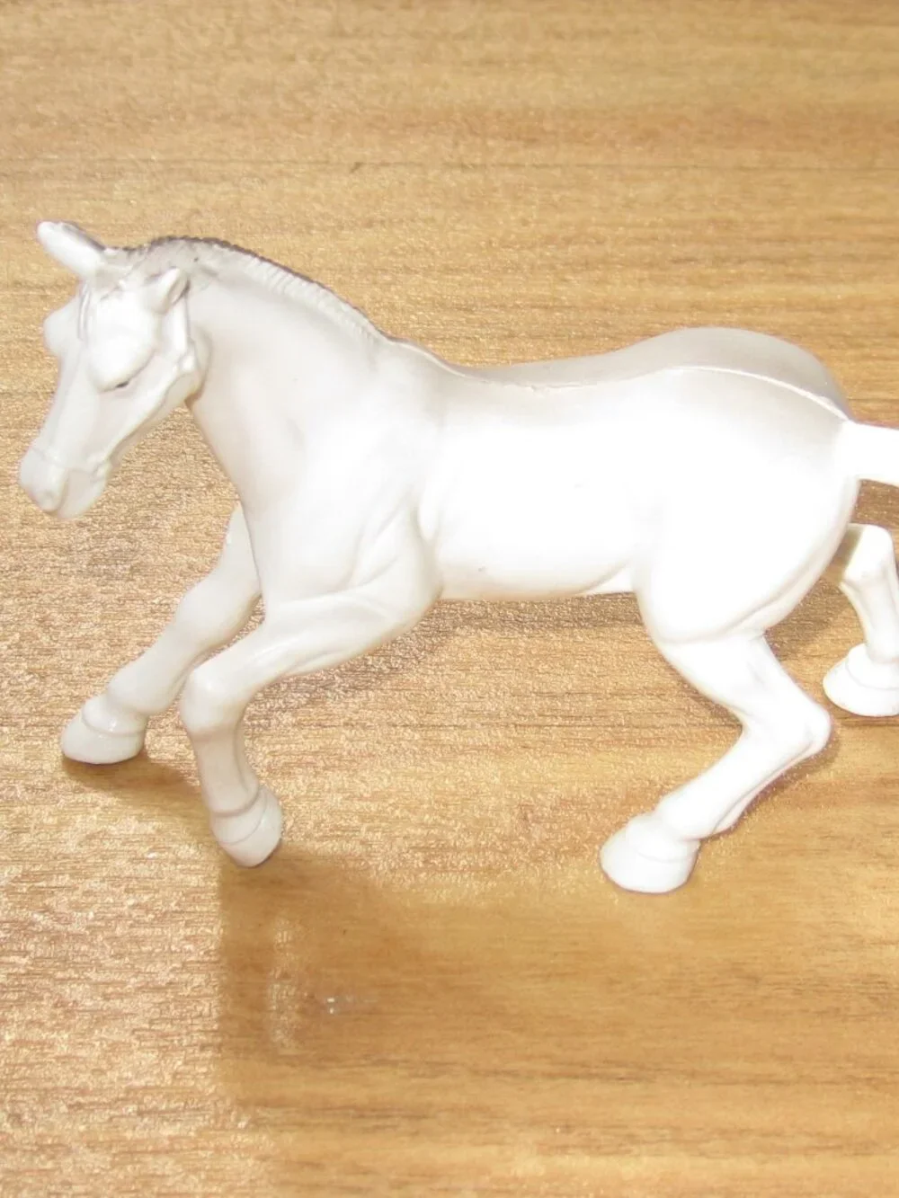 Horse White Gray Plastic Figurine Toy 3.5